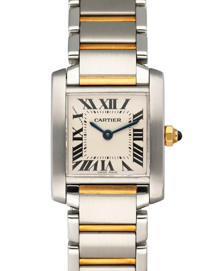 Cartier Tank Française 20MM Quartz White Dial Two-Tone Bracelet (W51007Q4)