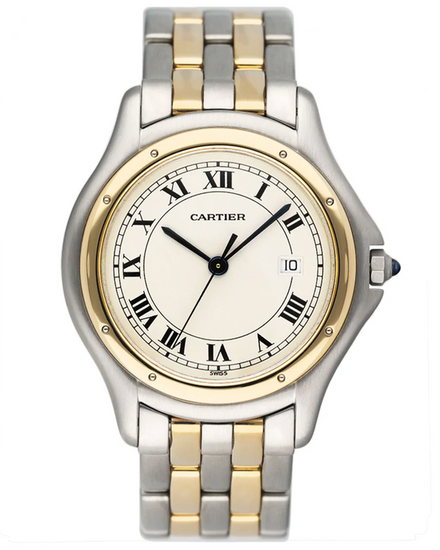 Cartier Panthère Cougar 33MM Quartz Silver Dial Two-Tone Bracelet (W350068A)
