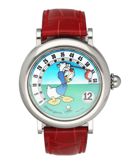 Gérald Genta Retro Fantasy Disney 36MM Donald Duck Golf Dial Leather Strap (G.3632)