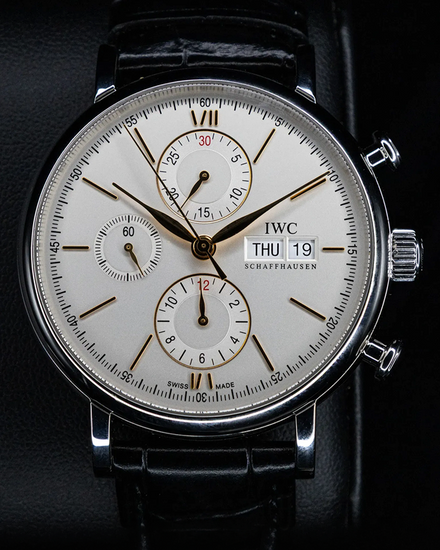 No Reserve - 2020 IWC Schaffhausen Portofino 42MM Silver Dial Leather Strap (IW391022)