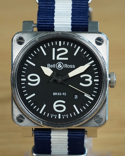 Bell & Ross BR 03-92 Diver 42MM Black Dial Textile Strap (BR03-92)