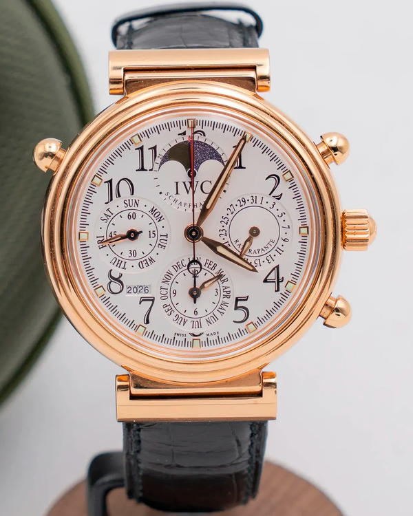 IWC Schaffhausen Da Vinci Perpetual Calendar 39MM White Dial Leather Strap (IW3750)