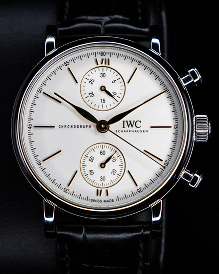No Reserve - 2023 IWC Schaffhausen Portofino 39MM Silver Dial Leather Strap (IW391406)