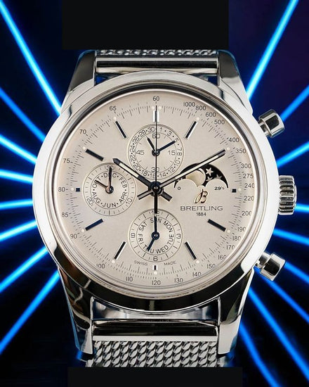 2014 Breitling Transocean Chronograph 1461 43MM White Dial Steel Bracelet (A19310)