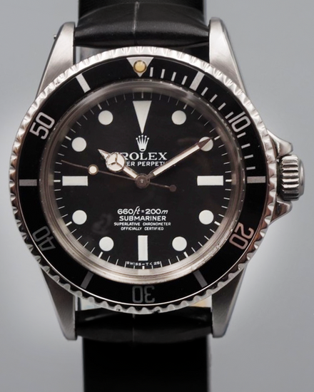 1965 Rolex Submariner No-Date 40MM Black Dial Aftermarket Leather Strap (5512)