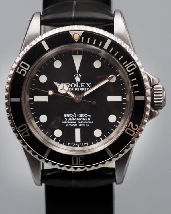 1965 Rolex Submariner No-Date 40MM Black Dial Aftermarket Leather Strap (5512)