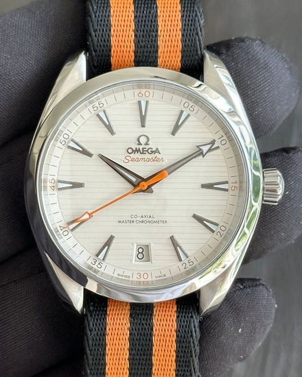 2025 Omega Seamaster Aqua Terra "Golf Edition" 41MM Silver Dial Textile Strap (220.12.41.21.02.003)