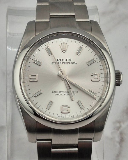 No Reserve - Rolex Air-King 34MM Silver Dial Oyster Bracelet (114200)