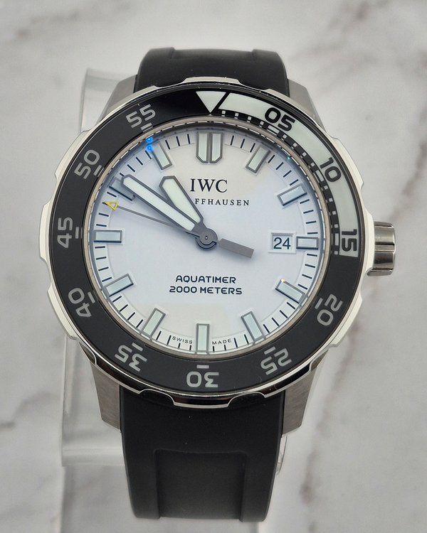 No Reserve - IWC Schaffhausen Aquatimer 44MM White Dial Rubber Strap (IW356805)