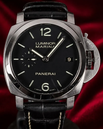 2013 Panerai Luminor Marina 1950 3 42MM Black Dial Leather Strap (PAM00392)