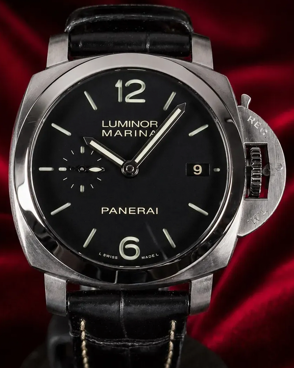 2013 Panerai Luminor Marina 1950 3 42MM Black Dial Leather Strap (PAM00392)