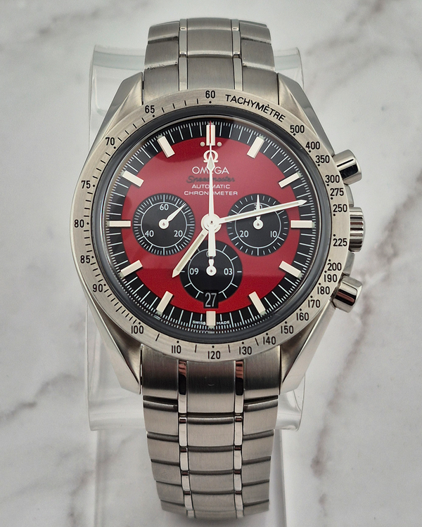 Omega Speedmaster "Michael 'The Legend' Schumacher" 42MM Red Dial Steel Bracelet (3506.61.00)