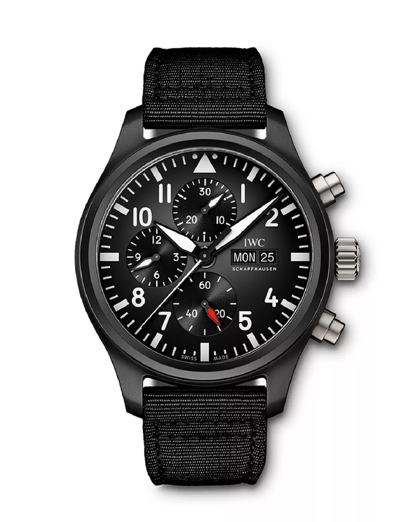 IWC Schaffhausen Pilot Chronograph "Top Gun" 44.5MM Black Dial Textile Strap (IW389101)