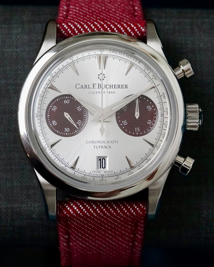 No Reserve - Carl F. Bucherer Manero Flyback 40MM Silver Dial Textile Strap (00.10927.08.13.04)