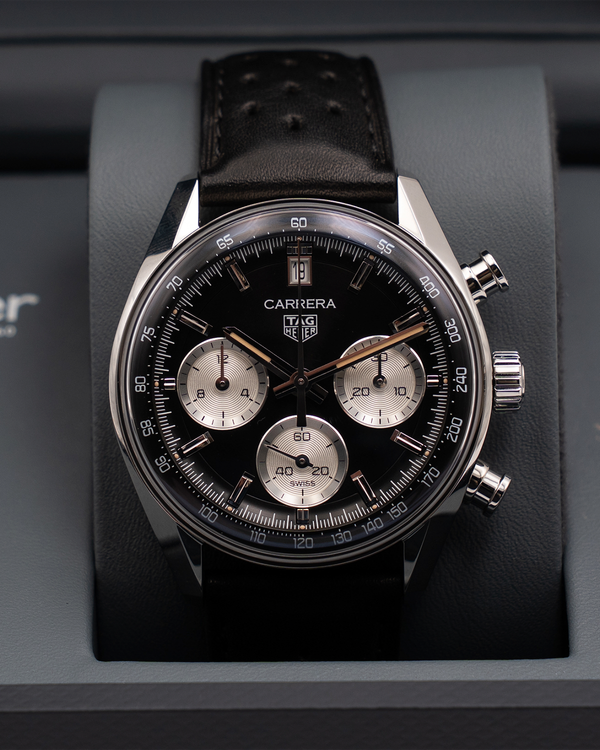 Tag Heuer Carrera Chronograph 39MM Black Dial Leather Strap (CBS2210.FC6534)