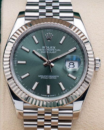 2023 Rolex Datejust 41MM Mint Green Dial Jubilee Bracelet (126334)
