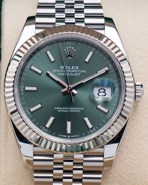 2023 Rolex Datejust 41MM Mint Green Dial Jubilee Bracelet (126334)