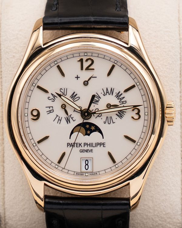 2015 Patek Philippe Annual Calendar 39MM Ivory Dial Leather Strap (5146J-001)