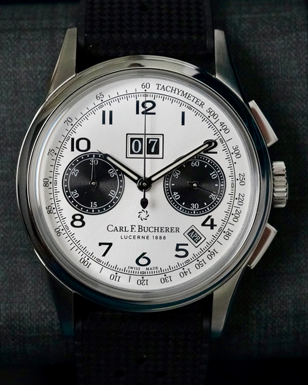 No Reserve - Carl F. Bucherer Heritage BiCompax Annual L.E. 41MM White Dial Rubber Strap (00.10803.08.12.01)