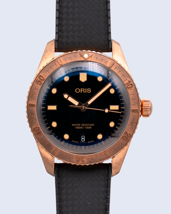 Oris Divers Sixty Five 38MM Black Dial Rubber Strap (01 733 7771 3154-07 4 19 18BR)