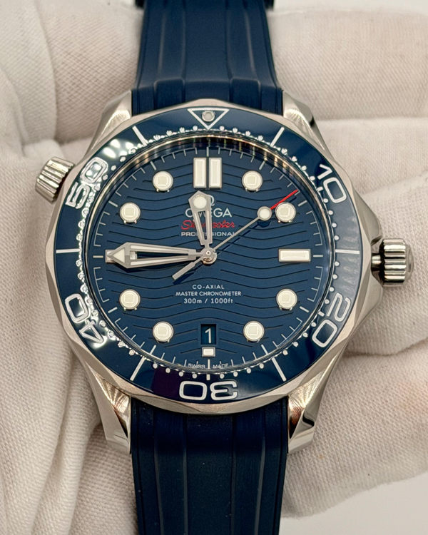 2025 Omega Seamaster Diver 300M 42MM Blue Dial Rubber Strap (210.32.42.20.03.001)