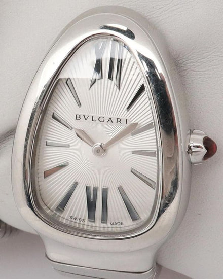 Bvlgari Serpenti Tubogas 35MM Quartz Silver Dial Steel Bracelet (101911)