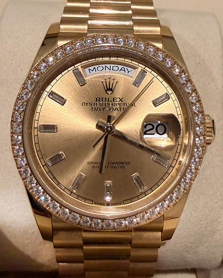 2026 Rolex Day-Date 36MM Champagne Dial Yellow Gold President Bracelet (128348RBR)