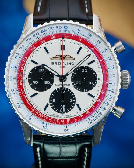 2023 Breitling Navitimer B01 Chronograph L.E. 43MM Off-White Dial Leather Strap (AB01383B1G1P1)