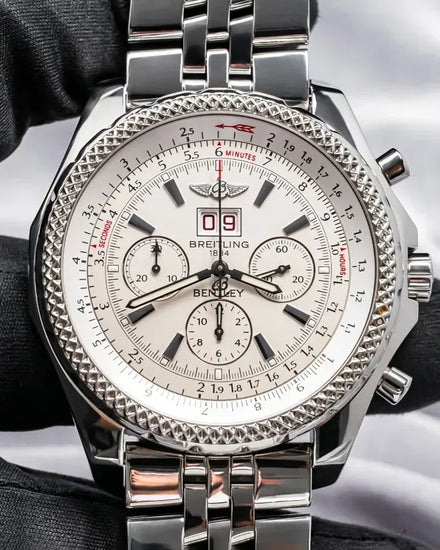 Breitling Bentley Motors 6.75 Chronograph 49MM Silver Dial Steel Bracelet (A44362)