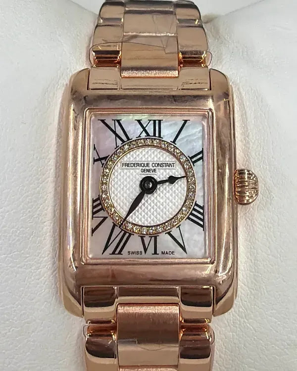 No Reserve - 2025 Frederique Constant Classics Carrée 23MM Quartz Mother of Pearl Dial Steel Bracelet (FC-200MPDC14B)