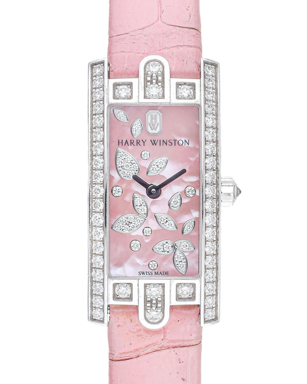Harry Winston Avenue 16MM Quartz Mother of Pearl Dial Leather Strap (AVCQHM15)