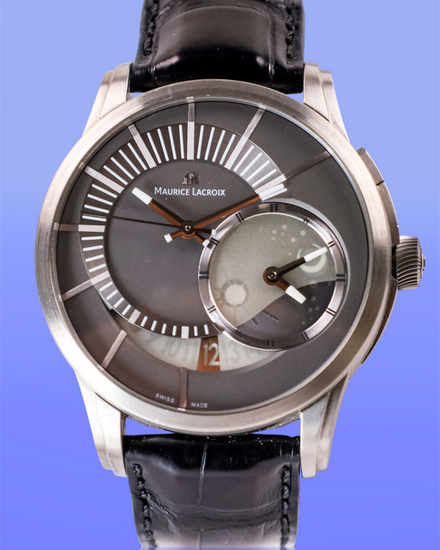 No Reserve - Maurice Lacroix Pontos Décentrique GMT L.E. 45MM Grey Dial Leather Strap (PT6108-TT031-291)