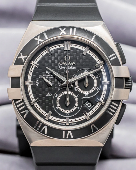 2016 Omega Constellation Double Eagle "Mission Hills World Cup" 41MM Carbon Fiber Dial Rubber Strap (121.92.41.50.01.001)