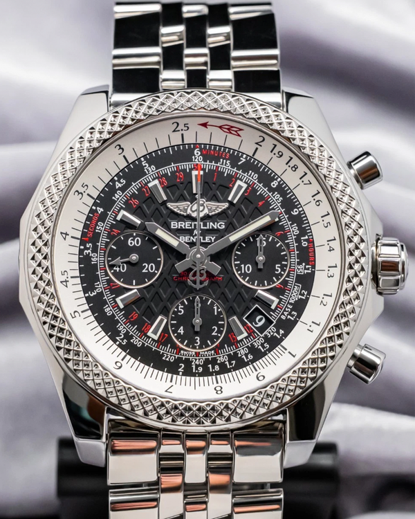 Breitling Bentley B06 44MM Black Dial Steel Bracelet (AB061221/BD93)