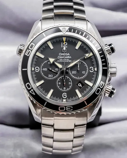 Omega Seamaster Planet Ocean Chronograph 45.5MM Black Dial Steel Bracelet (2210.50.00)