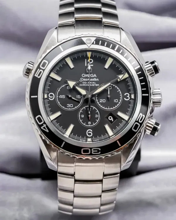 Omega Seamaster Planet Ocean Chronograph 45.5MM Black Dial Steel Bracelet (2210.50.00)