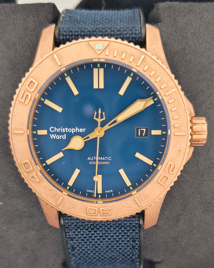 Christopher Ward C60 Trident Bronze Pro 600 43MM Blue Dial Textile Strap (C6043ADA2BP0B0HB)