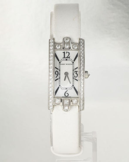 Harry Winston Avenue 15MM Quartz White Dial Leather Dial (AVCQHM16WW024)