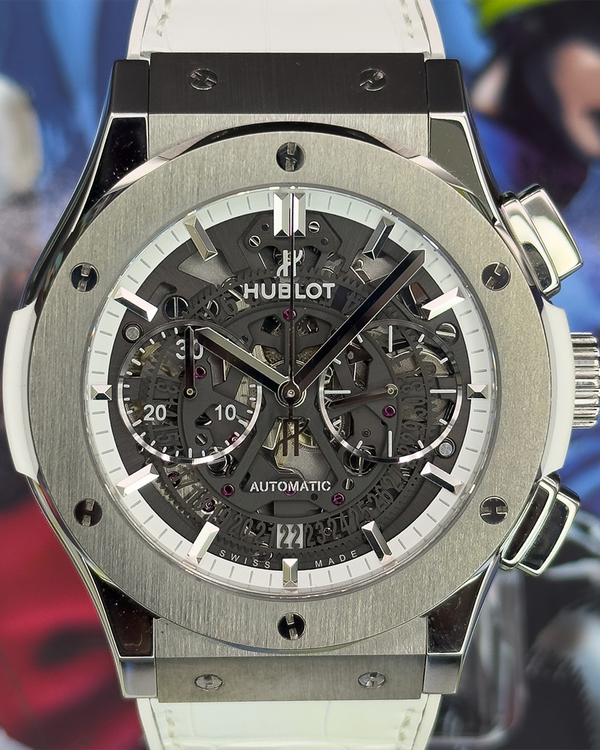 2017 Hublot Classic Fusion Aerofusion 45MM Skeleton Dial Leather Strap (525.NE.0127.LR)