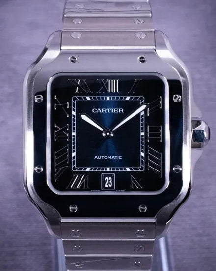 2023 Cartier Santos de Cartier 39.8MM Blue Dial Steel Bracelet (WSSA0030)