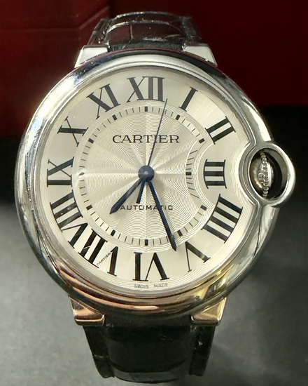 2022 Cartier Ballon Bleu 42MM Grey Dial Leather Strap (WSBB0003)