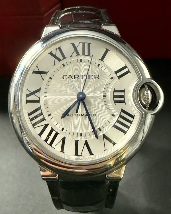 2022 Cartier Ballon Bleu 42MM Grey Dial Leather Strap (WSBB0003)