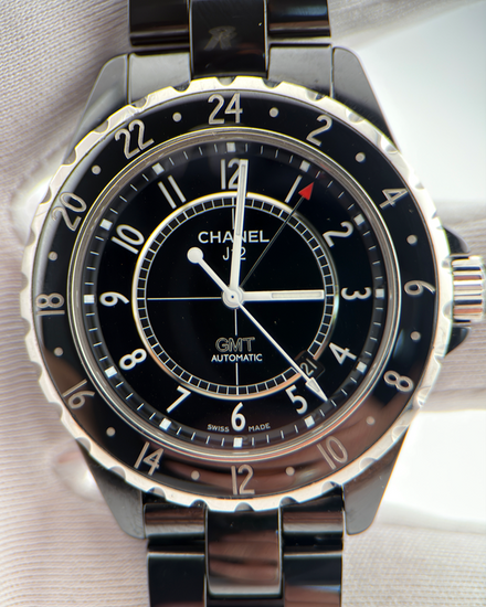 No Reserve - Chanel J12 GMT 42MM Black Dial Ceramic Bracelet (H2012)