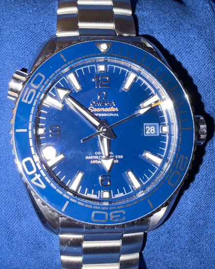 2017 Omega Seamaster Planet Ocean 600M 43.5MM Blue Dial Steel Bracelet (215.30.44.21.03.001)