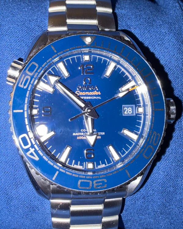 2017 Omega Seamaster Planet Ocean 600M 43.5MM Blue Dial Steel Bracelet (215.30.44.21.03.001)