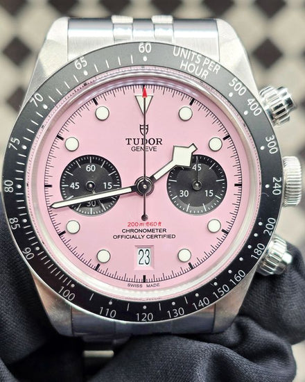 No Reserve - 2024 Tudor Black Bay Chrono "Flamingo" 41MM Pink Dial Steel Bracelet (79360N)