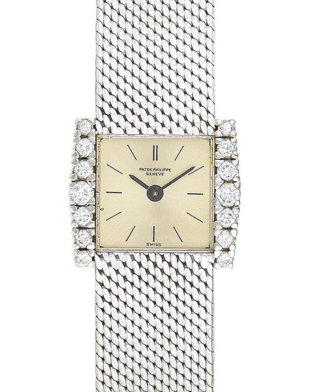 Patek Philippe Vintage 16MM Silver Dial White Gold Bracelet (3285/58)