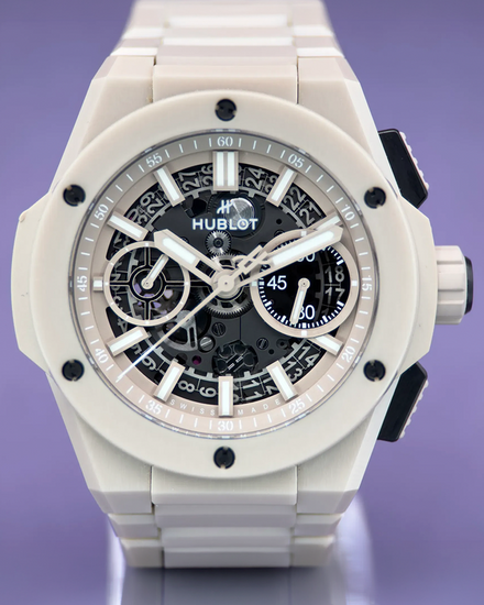 2023 Hublot Big Bang Integrated Beige Ceramic L.E. 42MM Skeleton Dial Ceramic Bracelet (451.CZ.4620.CZ)