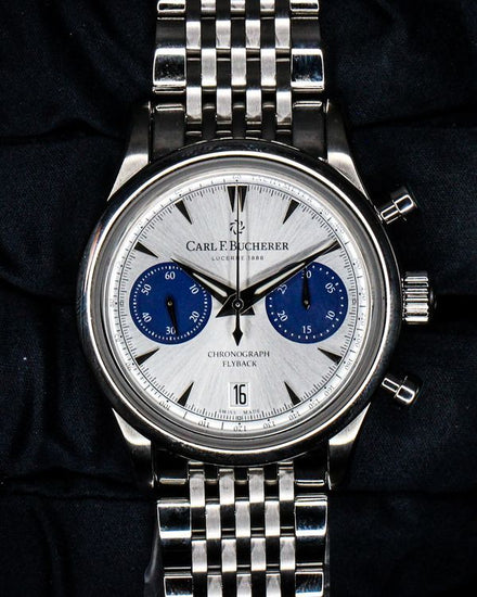 No Reserve - 2026 Carl F. Bucherer Manero Flyback 40MM Silver Dial Steel Bracelet (00.10927.08.13.23)