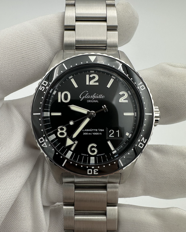2026 Glashütte Original SeaQ Panorama Date 43.2MM Black Dial Steel Bracelet (1-36-13-01-80-70)